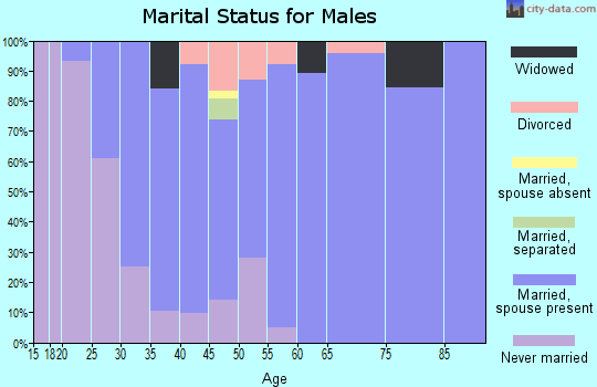 Zip code 53937 marital status for males