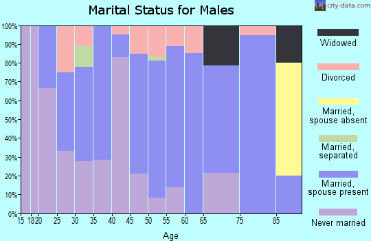 Zip code 53961 marital status for males