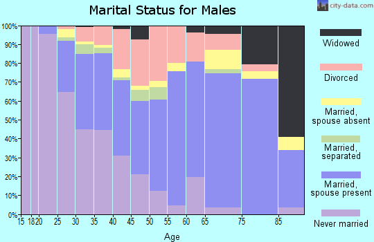Zip code 53963 marital status for males