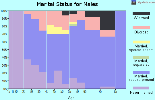 Zip code 53964 marital status for males