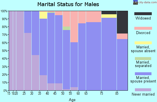 Zip code 54021 marital status for males