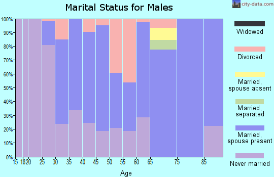 Zip code 54025 marital status for males