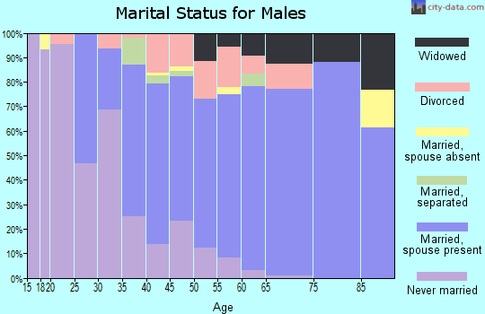 Zip code 54124 marital status for males