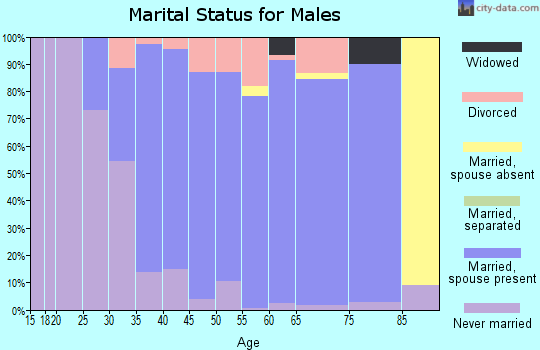 Zip code 54140 marital status for males