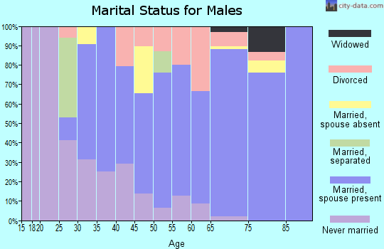 Zip code 54149 marital status for males