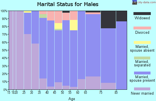 Zip code 54205 marital status for males