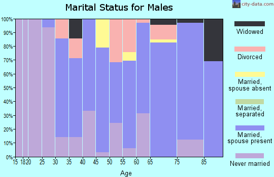 Zip code 54209 marital status for males