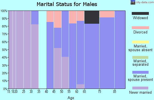 Zip code 54210 marital status for males