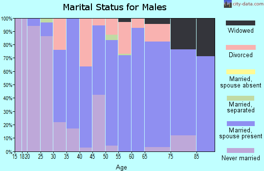 Zip code 54227 marital status for males