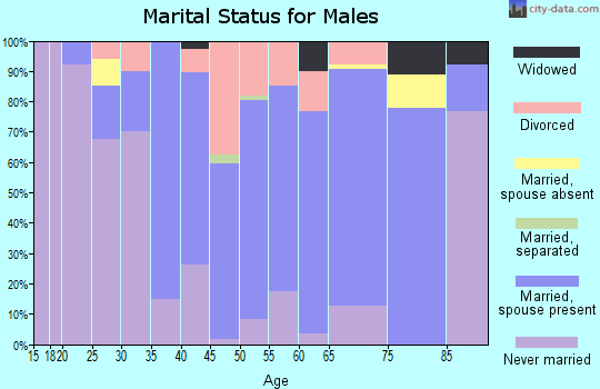 Zip code 54427 marital status for males