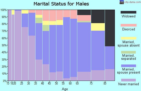 Zip code 54612 marital status for males