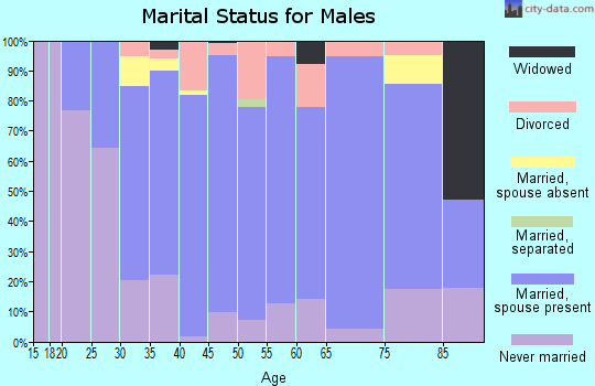 Zip code 54619 marital status for males
