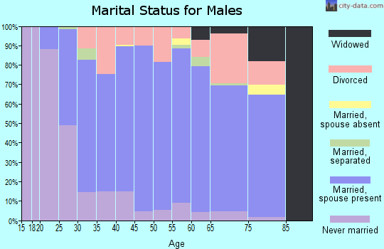 Zip code 54636 marital status for males