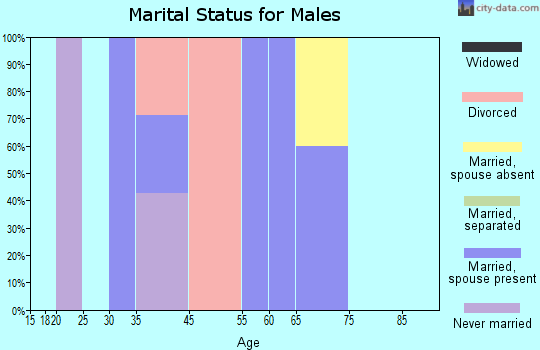 Zip code 54640 marital status for males