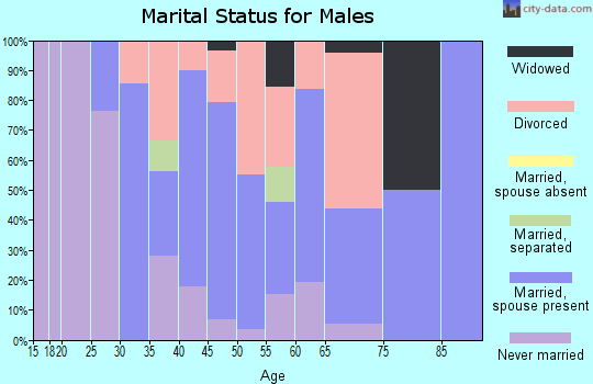 Zip code 54652 marital status for males