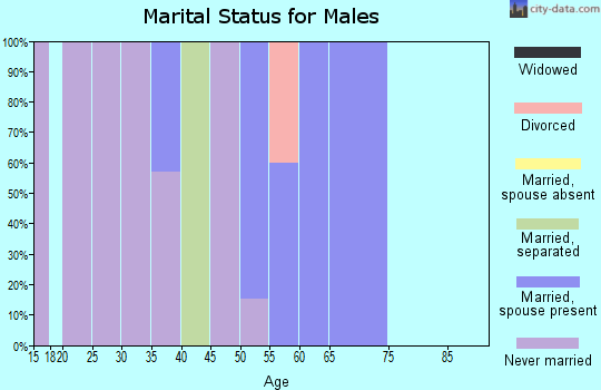 Zip code 54654 marital status for males