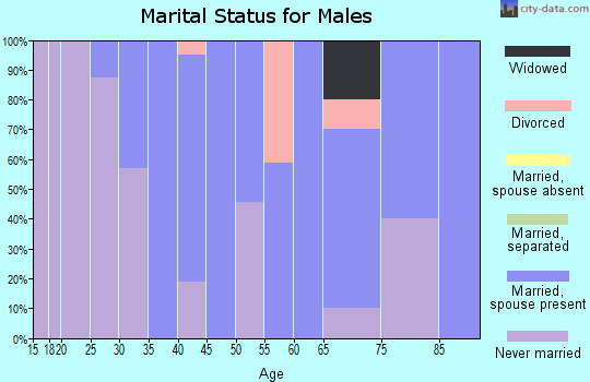 Zip code 54657 marital status for males