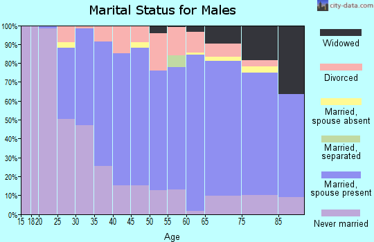 Zip code 54730 marital status for males