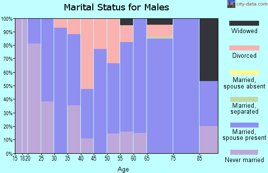 Zip code 54733 marital status for males