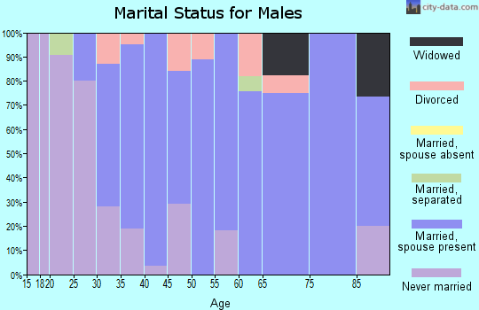 Zip code 54734 marital status for males