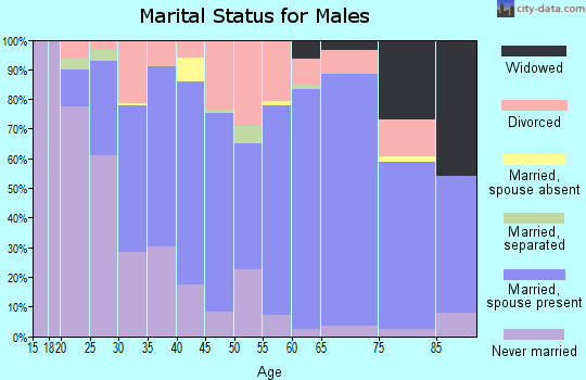 Zip code 54758 marital status for males