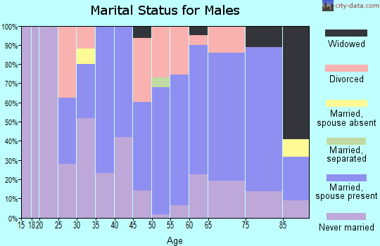 Zip code 54761 marital status for males