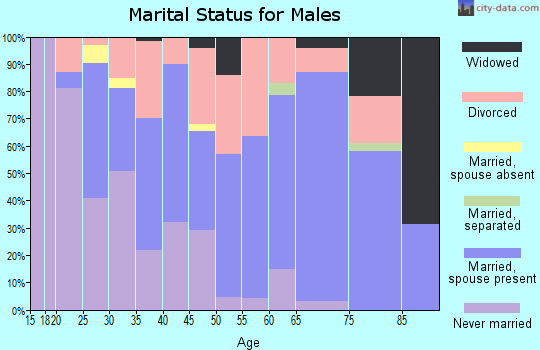 Zip code 54814 marital status for males