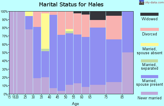 Zip code 54835 marital status for males