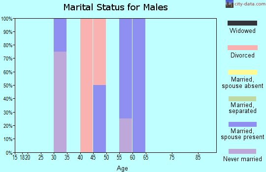 Zip code 54842 marital status for males