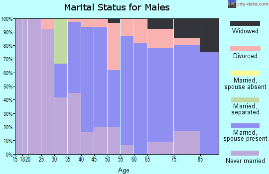 Zip code 54895 marital status for males