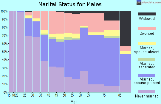 Zip code 54901 marital status for males