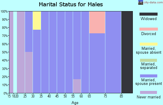 Zip code 54927 marital status for males