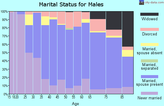 Zip code 54929 marital status for males