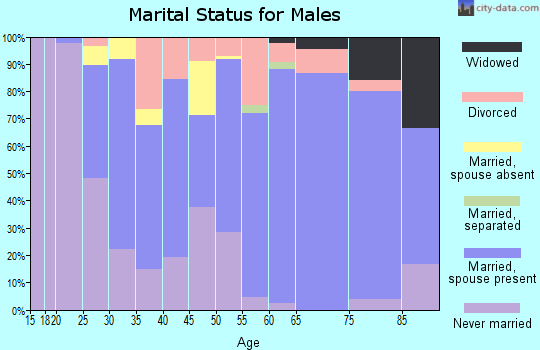 Zip code 54930 marital status for males