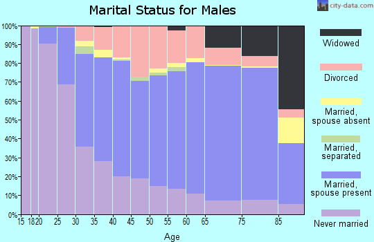 Zip code 54935 marital status for males