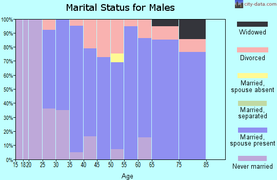 Zip code 54965 marital status for males