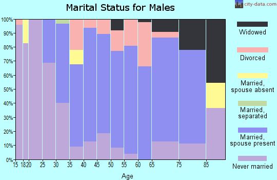 Zip code 54966 marital status for males