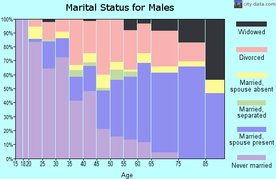 Zip code 54970 marital status for males