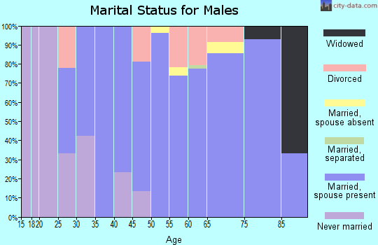 Zip code 54977 marital status for males