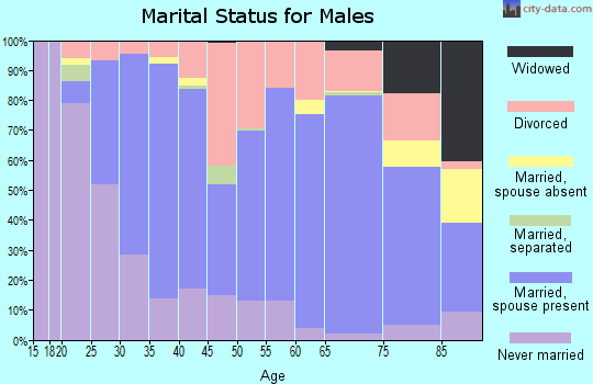 Zip code 54981 marital status for males