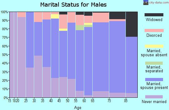Zip code 54984 marital status for males