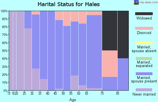 Zip code 55018 marital status for males