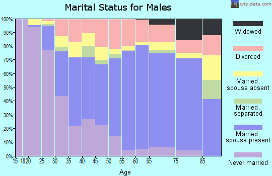 Zip code 55021 marital status for males