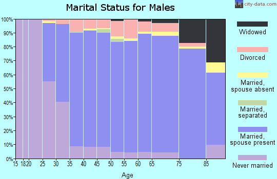Zip code 55044 marital status for males