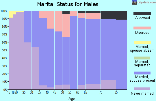 Zip code 55045 marital status for males