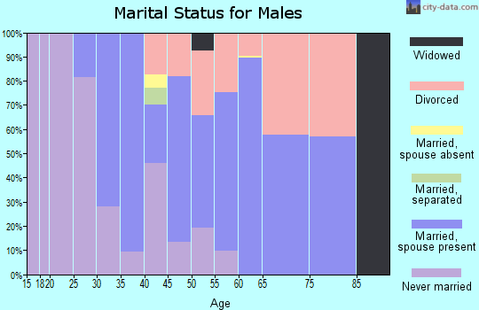 Zip code 55055 marital status for males