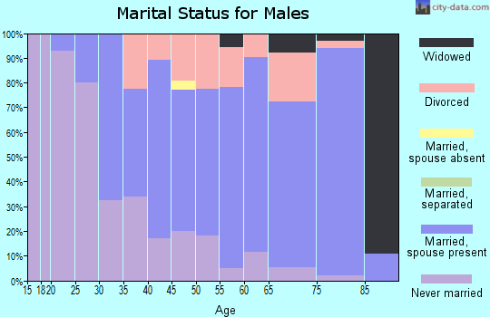 Zip code 55071 marital status for males