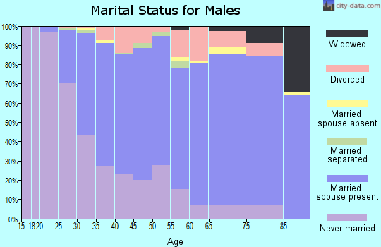 Zip code 55105 marital status for males