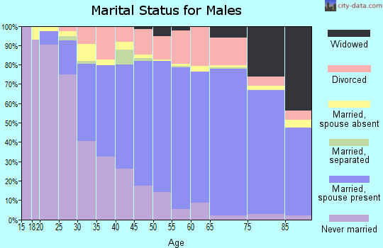 Zip code 55109 marital status for males