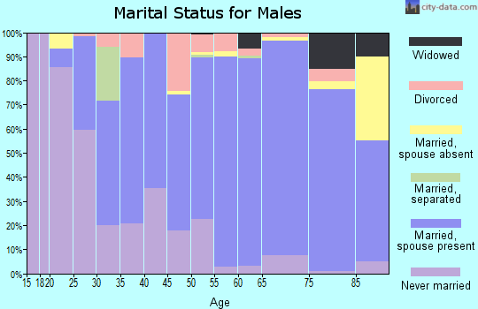 Zip code 55302 marital status for males